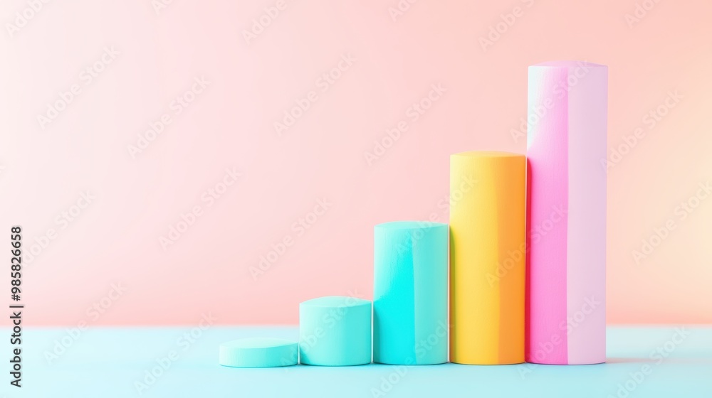 Aufkleber a series of stacked bars on a graph representing different data categories, illustrating comparisons