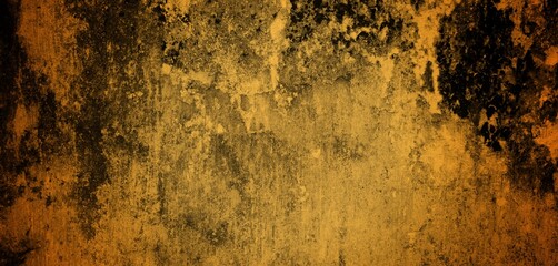 the long background of the wall is yellow, Rough blank wall painted by bright yellow paint as texture background or backdrop