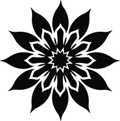 Flower Mandala silhouette with white background