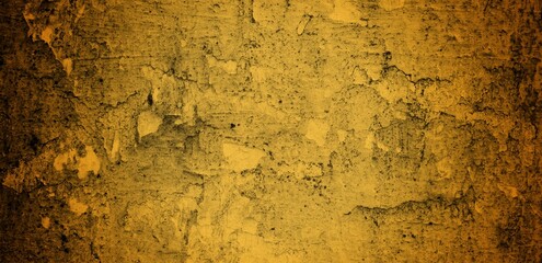 the long background of the wall is yellow, Rough blank wall painted by bright yellow paint as texture background or backdrop