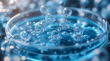 Captivating Molecular Reaction in Petri Dish Showcasing Dynamic Chemical Interaction