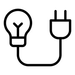 Power plug  icon. Vector line icon