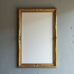 Mockup image poster frame close up and wood cabinet in cozy white interior background , frame classic, minimalistic, floral