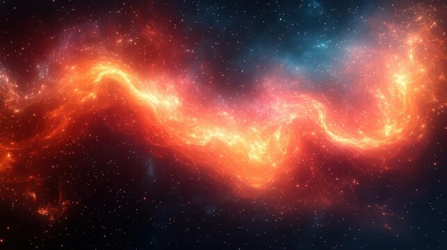 abstract cosmic background with swirling light trails and geometric lines evoking the mysteries of space and the flow of energy in vibrant ethereal colors