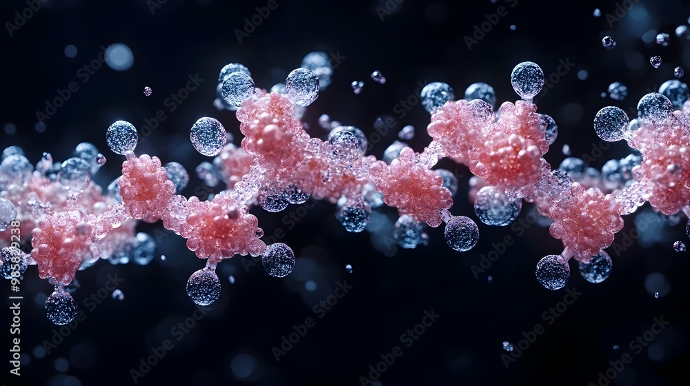 Poster detailed digital rendering of glucose molecule with atomic structure
