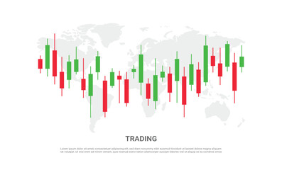 Growth stock diagram financial graph or business investment market trade on transparent background. Business candle stick graph chart of stock market investment trading on white background design.