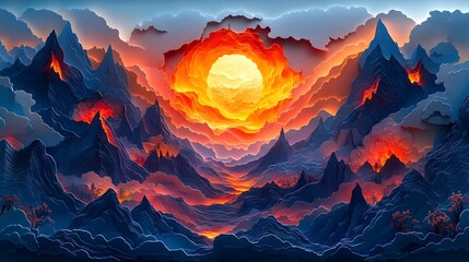 Vibrant and Dynamic Paper Cut MOBA Game Screen with Layered Heroes and Action