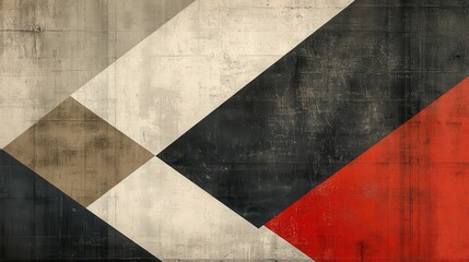Abstract Geometric Pattern with Worn Paint and Textured Background