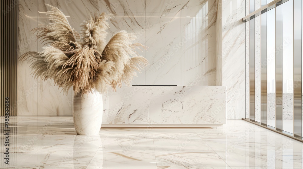 Poster Modern Interior Design with White Marble