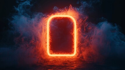 A vibrant color neon light icon isolated on a black background. 3D rendering.