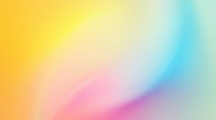 Obraz premium A vibrant color gradient featuring soft hues of yellow, pink, and blue creates soothing and dreamy atmosphere. This abstract digital art piece evokes sense of calm and tranquility