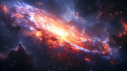 Obraz premium Mesmerizing Cosmic Tapestry Swirling Nebulae and Shimmering Stars in the Depths of Space