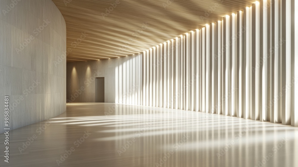 Poster an abstract light pattern created by multiple spotlights in a modern space593a3