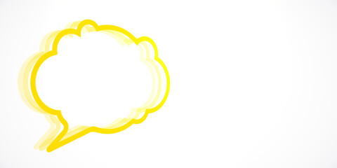 Yellow speech bubble isolated on white background. 3D Rendering