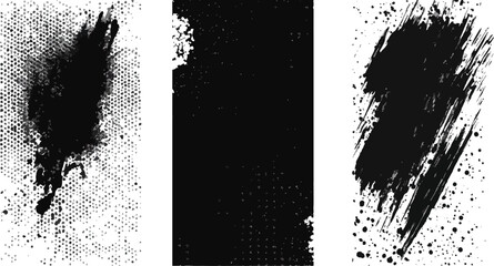 set of Black and white marble grunge gradient texture, glitter lights grunge black and white background for graphic design resources.