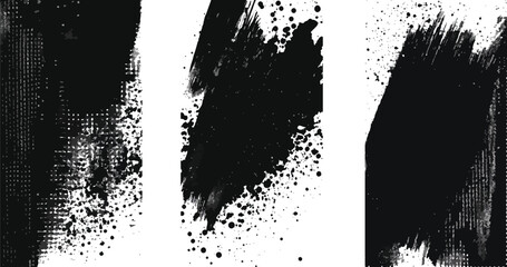 black scratches and dust on white background. 