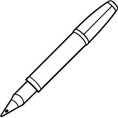 Pen line art vector illustration