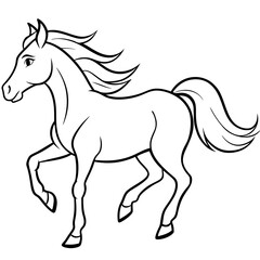 Horse line art vector illustration