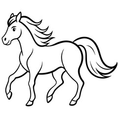 Horse line art vector illustration
