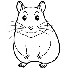 Mouse line art vector illustration