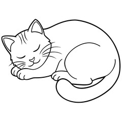 Cat line art vector illustration