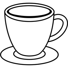 Cup line art vector illustration