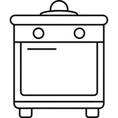 stove isolated on white line art vector illustration