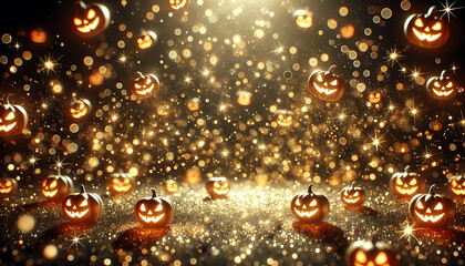 ジャックオーランタン背景のキラキラ反射4