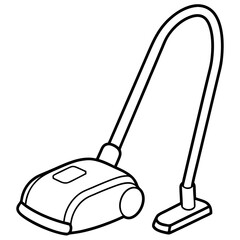 vacuum cleaner isolated on white line art vector illustration