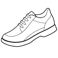 Shoes line art vector illustration