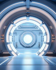 Space themed hallway, laboratory