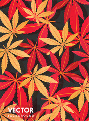 Red and Orange Maple Leaf Vector Background