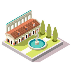 Isometric Imperial Rome Villa Game Tile