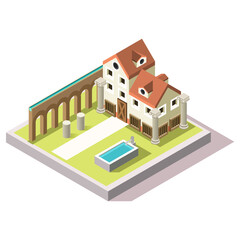 Isometric Imperial Rome House Game Tile