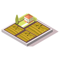 Isometric Imperial Rome Rural House Game Tile