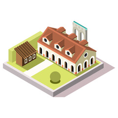 Isometric Imperial Rome Mansion Game Tile