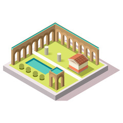 Isometric Imperial Rome Rural Acqueduct Game Tile