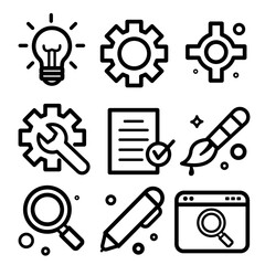 Obraz premium Amenities line editable icons set. Vector illustration.