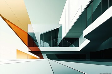 Fototapeta premium An architectural magazine cover showcasing a striking modern building with sharp lines