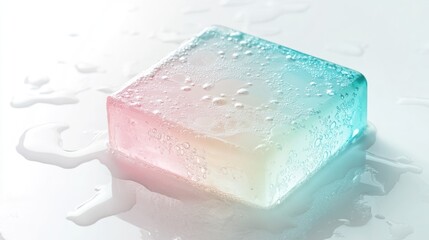 photograph of wet shampoo soap transparent skin care liquid hygiene skincare on white background telephoto lens summer daylight cool color