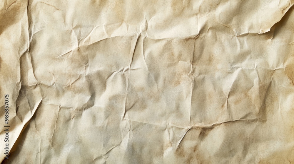 Poster vintage parchment paper texture with subtle creases and natural fiber patterns warm beige tones with
