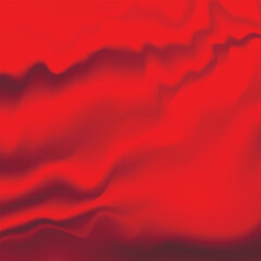 Silk red background. Abstract vector pattern with copy space. Liquid wave texture, smooth drapery wallpaper. Wedding fabric, satin. Wavy design for banner, card, postcard, backdrop