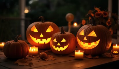 Fototapeta premium halloween pumpkin or jack o lantern