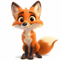 red fox cartoon isolated on white