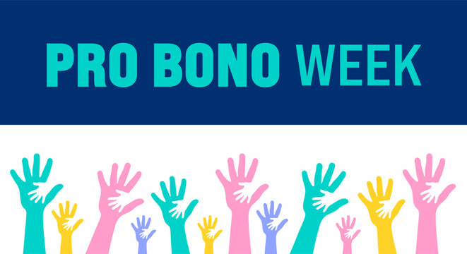 Pro Bono Week background or banner design template is observed every year in October. Holiday concept. Template for card, poster, placard, template. eps 10