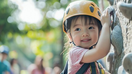 boy, climbing, rock, safety, helmet, playground, outdoor, equipment, asian, wall, people, blurred, adventure, activity, fun, sports, nature, youth, exercise, children, leisure, thrill, summer, challen