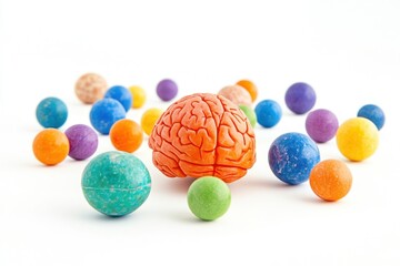 Obraz premium Brain and cognitive therapy on solid white background, single object