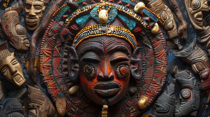 Fototapeta premium African Tribal Mask Art