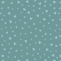 Minimalistic seamless pattern with small hearts on a plain background. Vector print for wallpaper, fabric, textile design, wrapping paper.