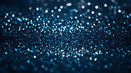 Sparkling Blue Hexagon Bokeh – Defocused Glitter Lighting for Festive Themes